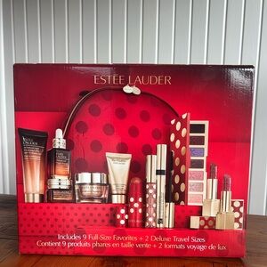 Estee Lauder Skincare and Makeup Set - Red and Gold